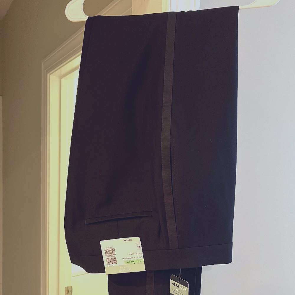 Alfani Black Men’s Slim-Fit Stretch Black Tuxedo Pants (34x34)